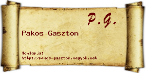 Pakos Gaszton névjegykártya